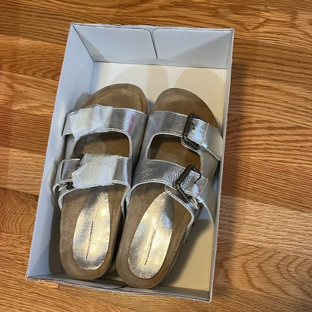 Free People x Intentionally Blank Rule Breaker Platform Sandals Silver Sz 8 NIB - Picture 5 of 17